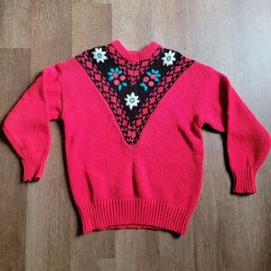 Christmas Sweater! Bristol Court Vintage Red Knit Sweater - Women's Large